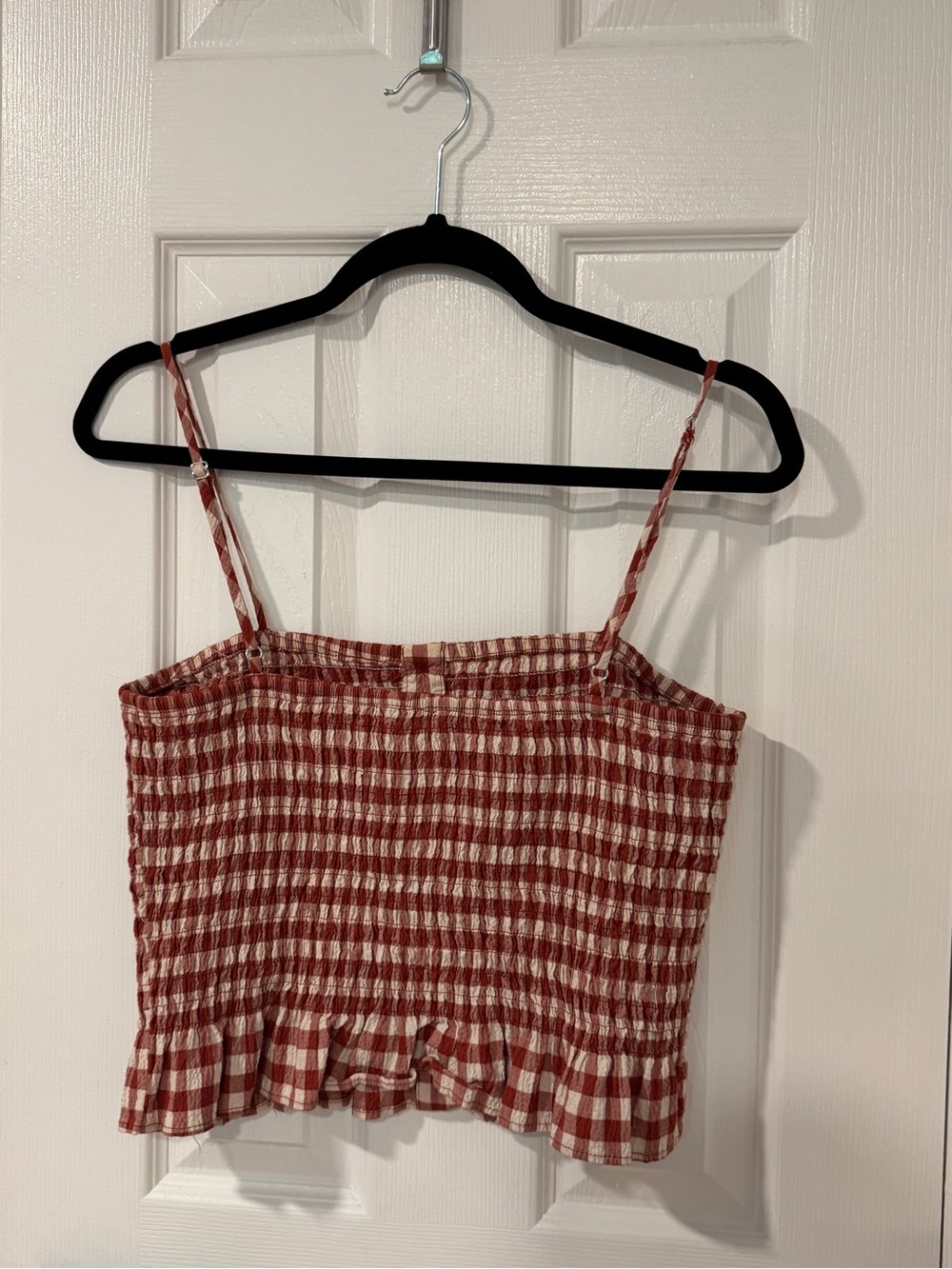 Zara Gingham Two-Piece Set – Smocked Crop Top + Midi Skirt – Size M - Picture 8 of 9